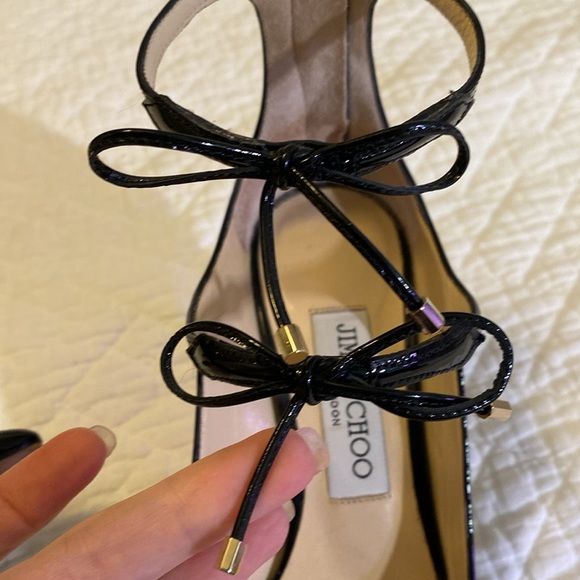 Jimmy Choo “Sage” double ankle strap patent leather pump 37.5 - Picture 10 of 15